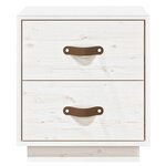  vidaXL Table de chevet Blanc 40x34x45 cm Bois de pin massif