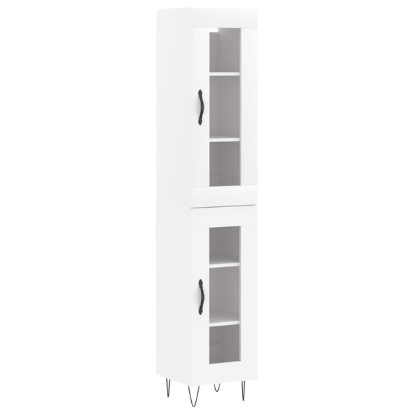 vidaXL Buffet haut Blanc 34 5x34x180 cm Bois d'ingénierie