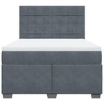 vidaXL Sommier à lattes de lit et matelas Gris foncé 140x200cm Velours