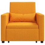vidaXL Canapé-lit convertible 3-en-1 jaune foncé en tissu