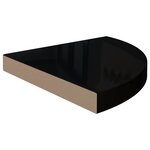 vidaXL Étagères d'angle flottantes 2Pièces noir brillant 35x35x3 8 cm MDF