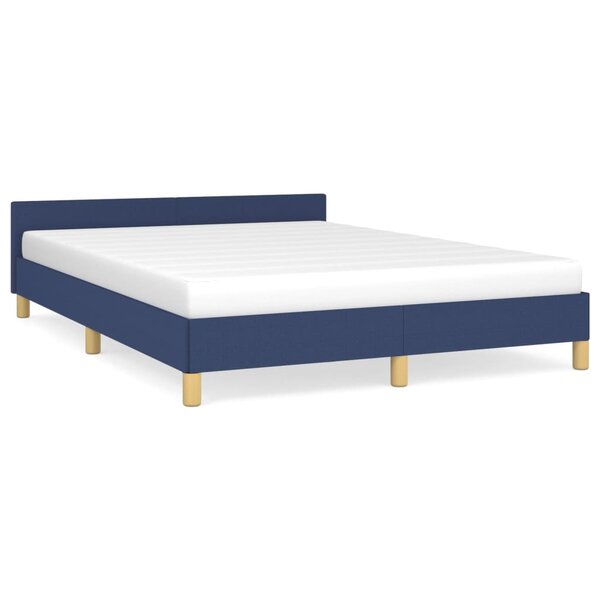 vidaXL Cadre de lit avec tête de lit Bleu 140x190 cm Tissu