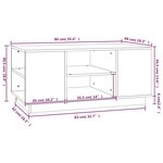 vidaXL Table basse Blanc 90x49x40 5 cm Bois massif de pin