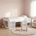 vidaXL Cadre de lit pour enfants avec rangement Blanc 90 x 190 cm