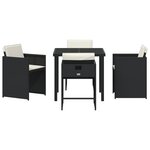 vidaXL Ensemble de jardin 5 pièces avec coussins en rattan poly noir
