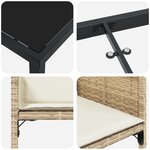 vidaXL Ensemble de salle à manger de jardin 5 pièces avec coussins en rotin poly beige