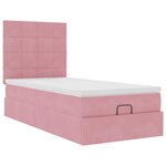 vidaXL Cadre de lit ottoman avec matelas rose 90x200 cm velours