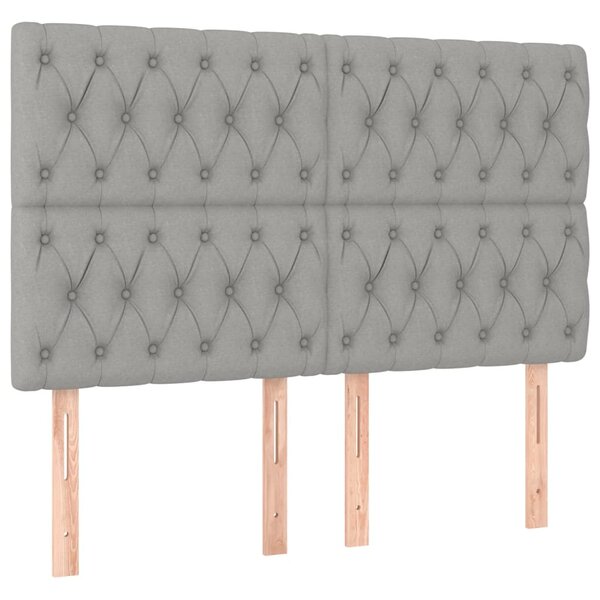 vidaXL Têtes de lit 4 Pièces Gris clair 80x7x78/88 cm Tissu