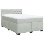 vidaXL Sommier à lattes de lit et matelas Gris clair 140x190cm Velours