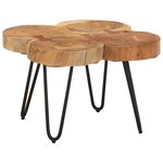 vidaXL Table basse 36 cm 4 troncs bois d'acacia massif