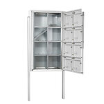 Bloc collectif Leabox  2x4  grade 3  simple face  Extérieur  fixation sur pieds à sceller  Blanc neige  RAL 9016 finition brillante