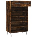 vidaXL Armoire à chaussures chêne fumé 60x35x105 cm bois d'ingénierie