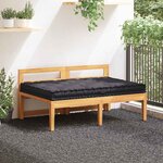 vidaXL Coussin de plancher de palette Coton 120x80x10 cm Noir