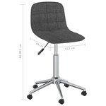 vidaXL Chaise pivotante de salle à manger Gris foncé Tissu