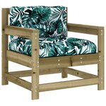 vidaXL Salon de jardin 6 Pièces avec coussins bois de pin imprégné