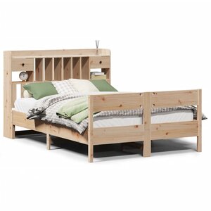 vidaXL Lit bibliothèque sans matelas 140x200 cm bois massif de pin