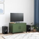 vidaXL Meuble TV vert olive 68x39x43 5 cm acier