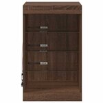 vidaXL Buffet avec lumières LED chêne marron 41x37x67 cm