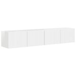 vidaXL Meuble TV mural 2 Pièces Blanc Brillant 60 x 31 x 29.5 cm