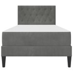 vidaXL Cadre de lit avec matelas Gris foncé 90 x 200 cm Velours