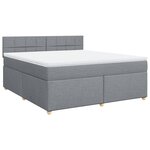 vidaXL Sommier à lattes de lit avec matelas Gris clair 180x200cm Tissu