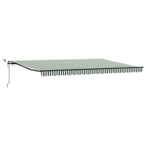 vidaXL Auvent rétractable Vert et blanc 500 × 350 cm Polyester