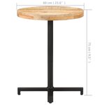 vidaXL Table de bistro Ronde Ø60x75 cm Bois de manguier brut