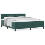 vidaXL Lit à ressorts avec matelas Vert foncé 180 x 200 cm tissu