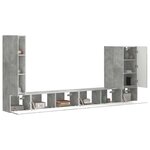 vidaXL Ensemble de meuble TV mural Montage mural 6 Pièces Gris béton