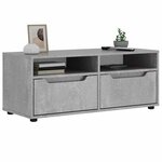 vidaXL Meuble TV VISNES gris béton 100x40x38 cm bois d'ingénierie