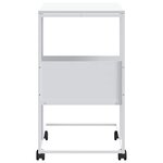 vidaXL Table d'appoint avec roues blanc 55x36x63 5cm bois d'ingénierie