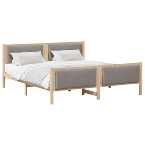 vidaXL Cadre de lit avec tête de lit Taupe 200 x 200 cm tissu