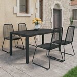 vidaXL Ensemble à manger de jardin 5 Pièces PVC résine tressée noir