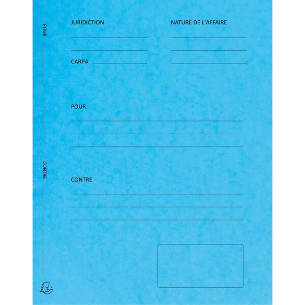 Paquet De 25 Dossiers De Plaidoirie Pour/contre Carte Lustrée 25x32cm - Turquoise - X 5 - Exacompta