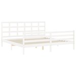 vidaXL Cadre de lit sans matelas blanc 200x200 cm bois massif