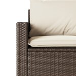 vidaXL Canapé de jardin avec coussins 3 places brun résine tressée