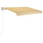 vidaXL Auvent automatique capteur de vent/LED 350x250cm Jaune et blanc