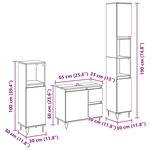 vidaXL Ensemble de Meubles de Salle de Bain 3 Pièces Chêne noir