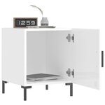 vidaXL Tables de chevet 2 Pièces blanc brillant 40x40x50 cm