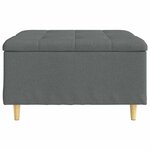 vidaXL Pouf de rangement avec coussin Gris foncé 80 x 80 x 45 cm tissu