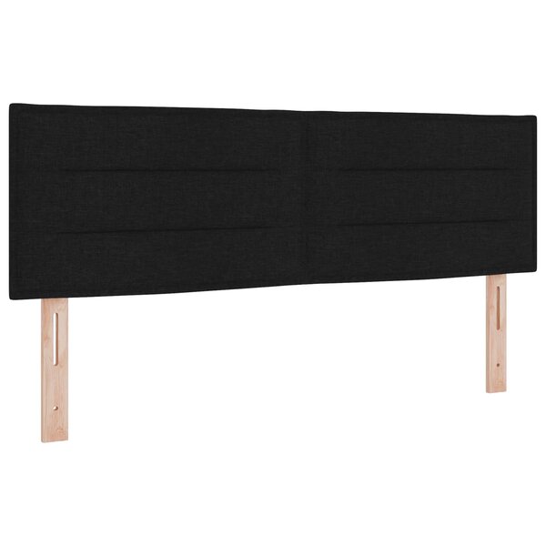 vidaXL Tête de lit LED avec bandes LED Noir 160 cm tissu