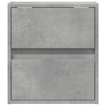 vidaXL Tables de chevet murales avec lumières LED 2 Pièces gris béton