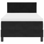 vidaXL Lit à ressort LED avec matelas Noir 100 x 200 cm Velours