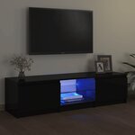 vidaXL Meuble TV avec lumières LED noir 140x40x35 5 cm