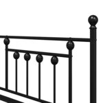 vidaXL Cadre de lit de jour avec tête de lit Noir 100 x 200 cm Acier