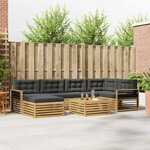 vidaXL Ensemble de canapés d'extérieur 7 Pièces Blanc et anthracite