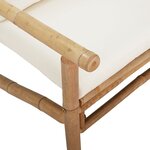 vidaXL Banc de jardin avec coussins blanc crème bambou