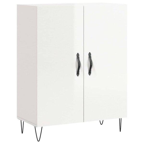 vidaXL Buffet Blanc brillant 69 5x34x90 cm Bois d'ingénierie