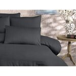 Parure de lit 70  polyester - housse de couette 220 x 240 + 2 taies d'oreiller 60 x 60 - Anthracite