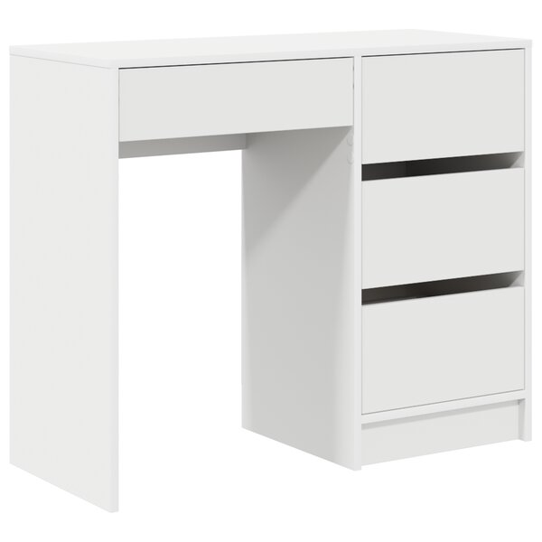 vidaXL Bureau blanc d'écriture Blanc MDF Moyen Rangement